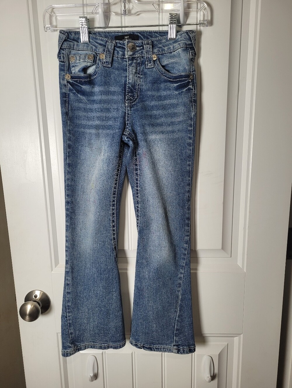 Girl's Tru Religon Joey Hi Rise Flare Jeans  with adjustable waist.  Size 7